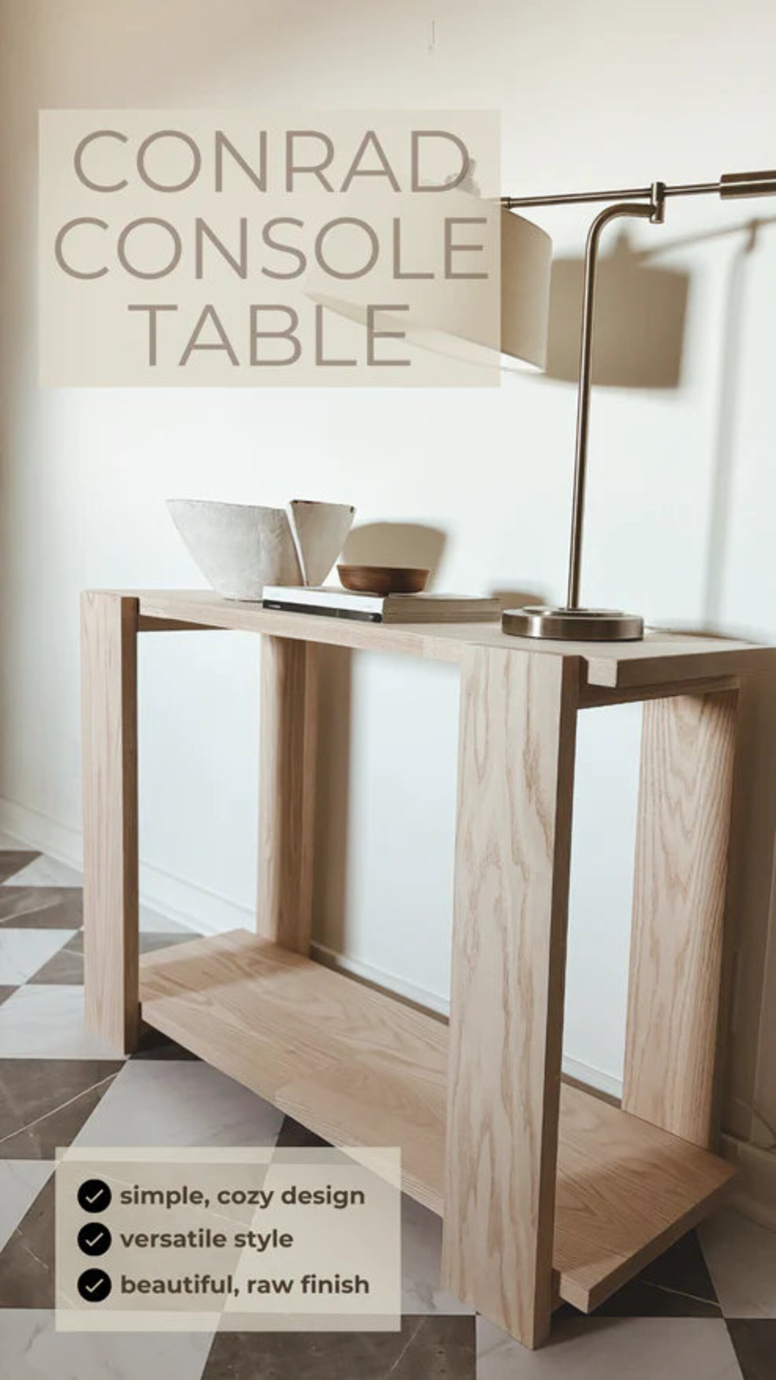 CONRAD Console Table | Entryway Organizer | Narrow Console Table ...