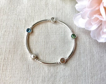 Birthstone Sterling Silver Bracelet