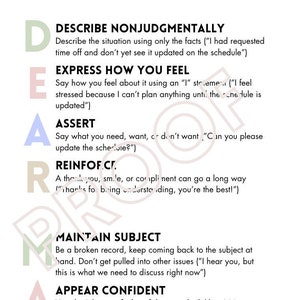 DBT DEAR MAN Skill | Resource for Therapists | Handout for Therapists | Dialectical Behavior Therapy Resource Handout for Clients