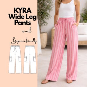Kyra Pants PDF Sewing Pattern | Relaxed Fit Cargo Trousers | XS-3XL | Wide Leg Pants