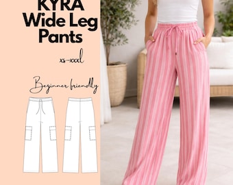 Kyra Pants PDF Sewing Pattern | Relaxed Fit Cargo Trousers | XS-3XL | Wide Leg Pants
