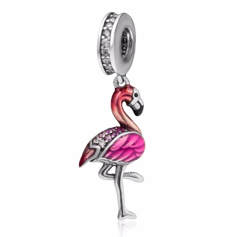 New .925 Sterling Silver Flamingo Bird Pendant Necklace New .925 Sterling Silver Flamingo Bird Pendant Necklace