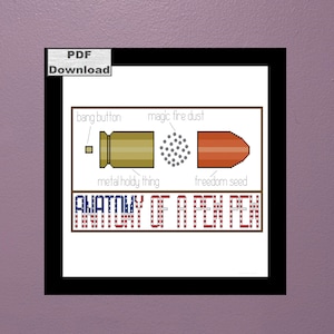 Anatomy of a Pew Pew Cross Stitch Pattern, Instant Download, PDF Pattern