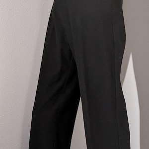 Black Trousers, Straight-leg, High-waist with 2 Horizontal BackPockets, Size 6 Long (Waist 28, Inseam 34), Office, Classic Dress Pants, Vtg