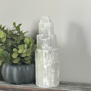 Large Selenite Satin Spar Crystal Tower