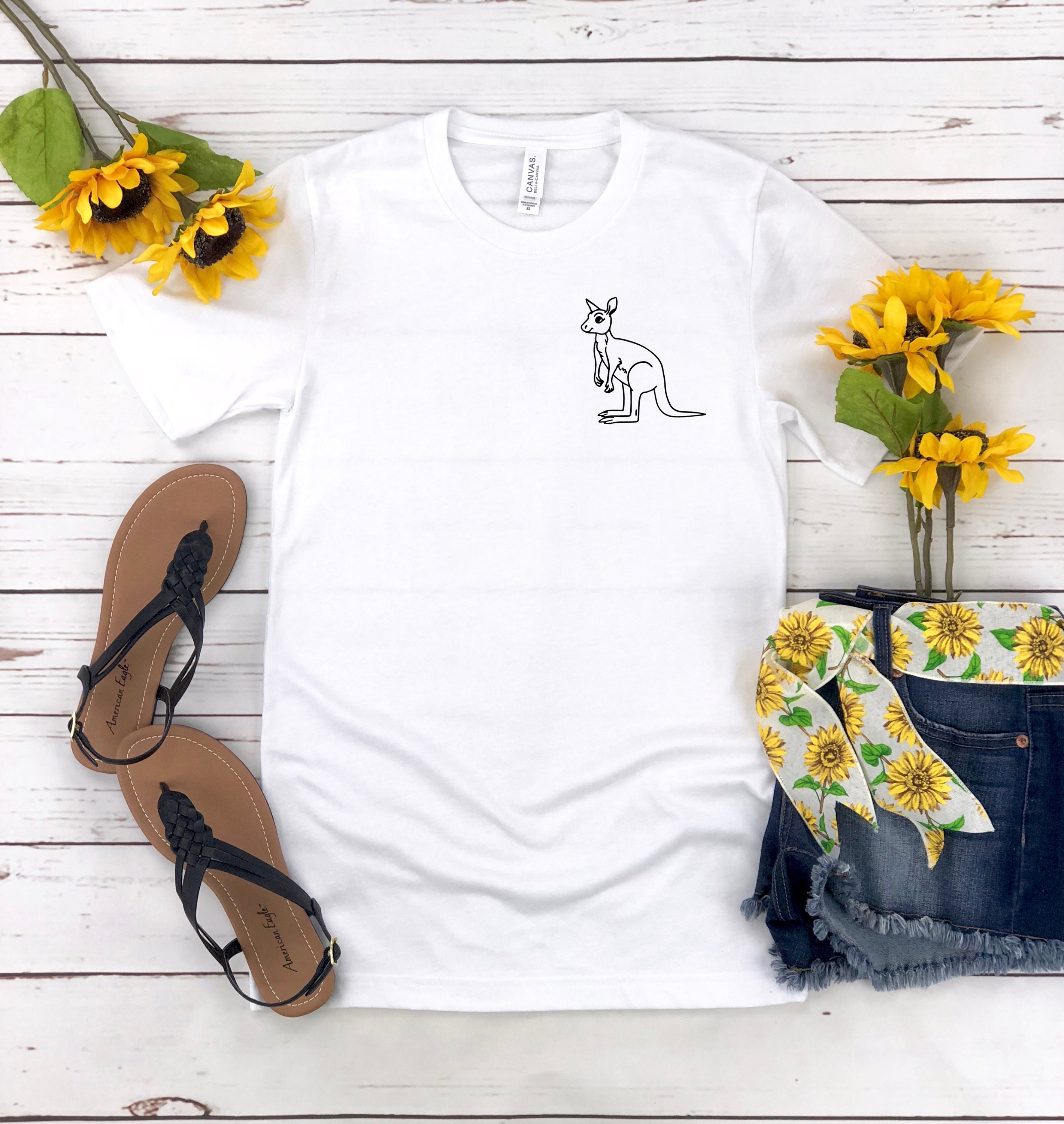 Kangaroo Pocket TShirt Kangaroo Tee Kanga Australia Shirt Etsy