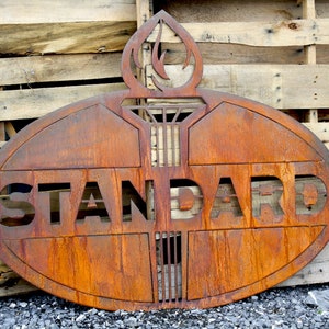 Rusty Patina Standard Oil Garage Sign Large Wall Petroleum Plasma Art Garage Art / Vintage Gas Station /