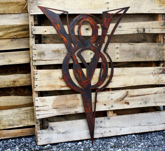 Ford V8 Rusted Patina Emblem Sign Plasma Wall Art Ford Bronco Etsy