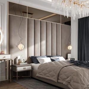 Upholstered Headboards Wall Panels & Bed Frames Any Size! Custom Made To Your Desire - Any Design! Wall Decor Easy to Install - USA Company