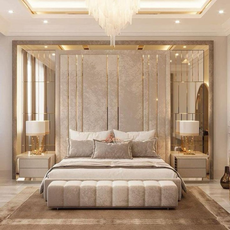 DreamWallUsa Upholstered Headboard and Bed Frame
