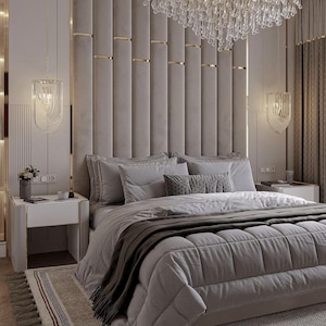Upholstered Headboards Wall Panels & Bed Frames Any Size! Custom Made - Any Design! Wall Decor Easy to Install - USA Company