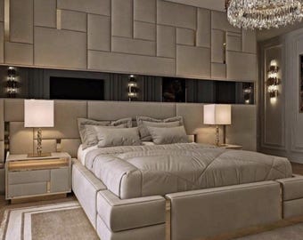 Paneles de pared tapizados y marcos de cama de cualquier tamaño. ¡Personalizados según sus necesidades y tamaño!