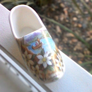 Vintage Collectible Bone China Shoe White Sandford England British Columbia