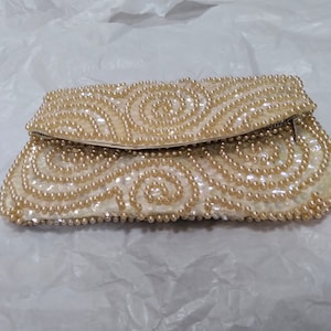 N.K.K. Japanese Pearl and Sequin clutch