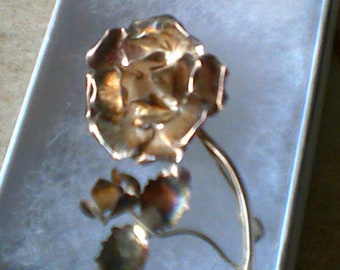 Vintage Taxco Mexican Silver Flower Brooch