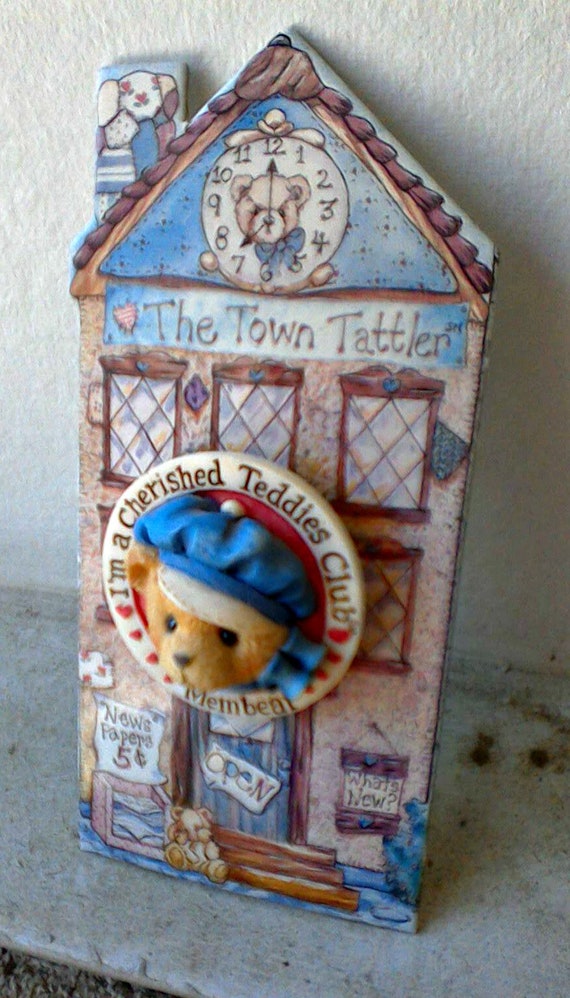 Vintage Ceramic Enesco Cherished Teddies Brooch - image 2