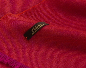 Rich Pink Cashmere Scarf, Italian Shawl Wrap