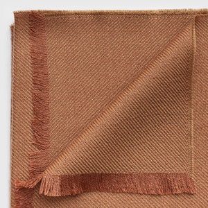 Cashmere and silk Italian woman scarf shawl stole wrap of premium quality, color Caramel light brown packed in gift box image 5