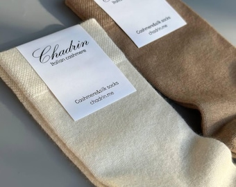 Set of three pairs Cashmere Silk Socks Set, Italian Yarn Blend, Gift Box for women