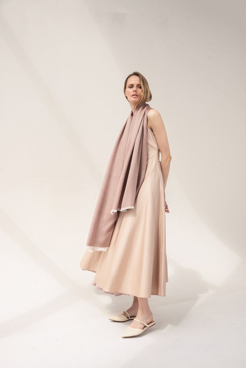 Cashmere and silk scarf color Sparkling rosé image 1