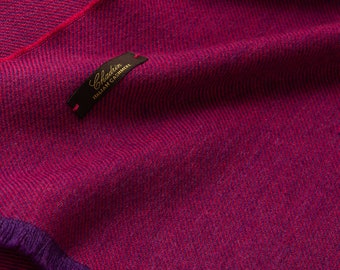 Italian Cashmere Scarf Shawl: Rich Mallow Twill Weave