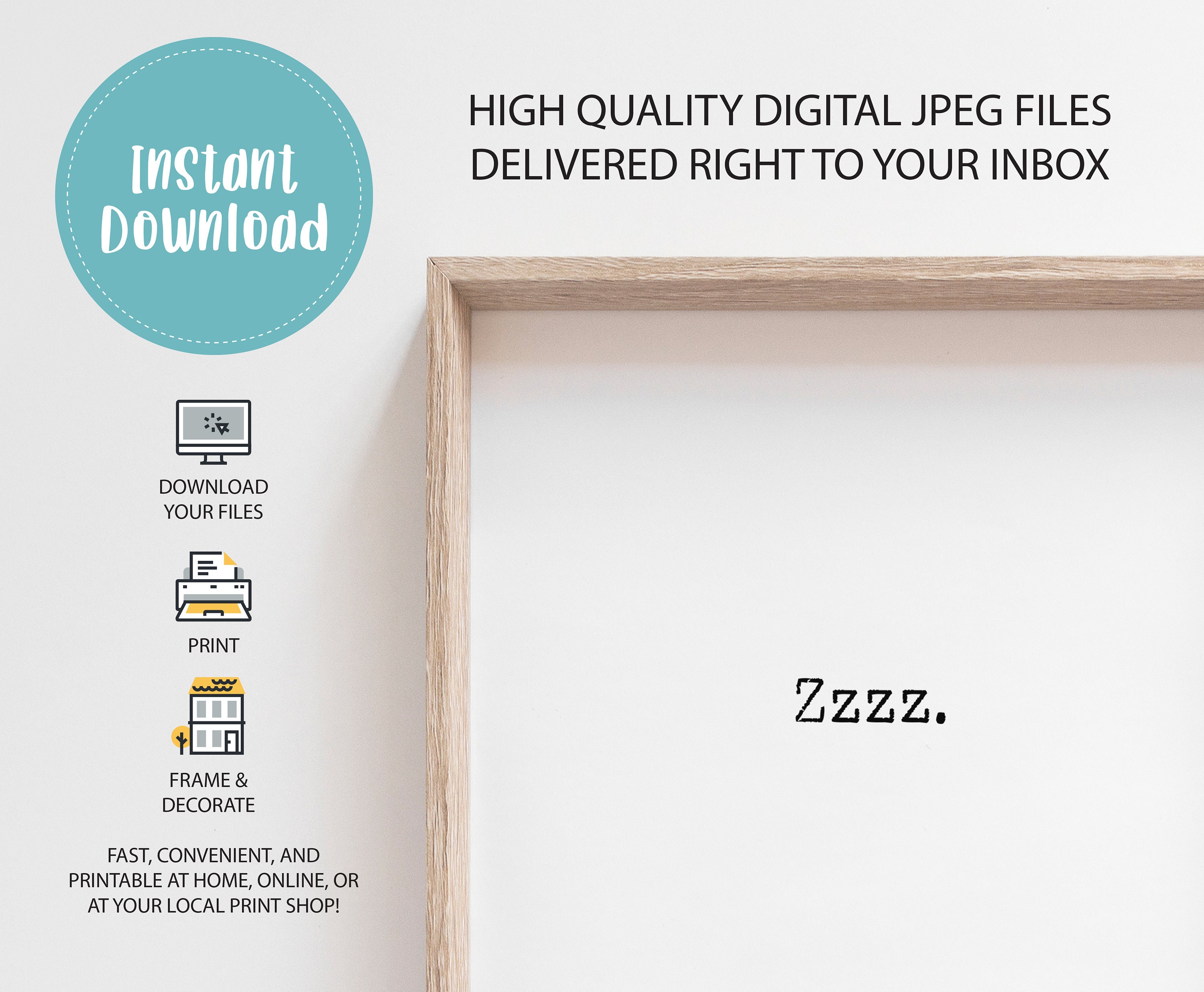 Zzz Print Zzz Wall Art Bedroom Wall Decor Bedroom Decor Etsy