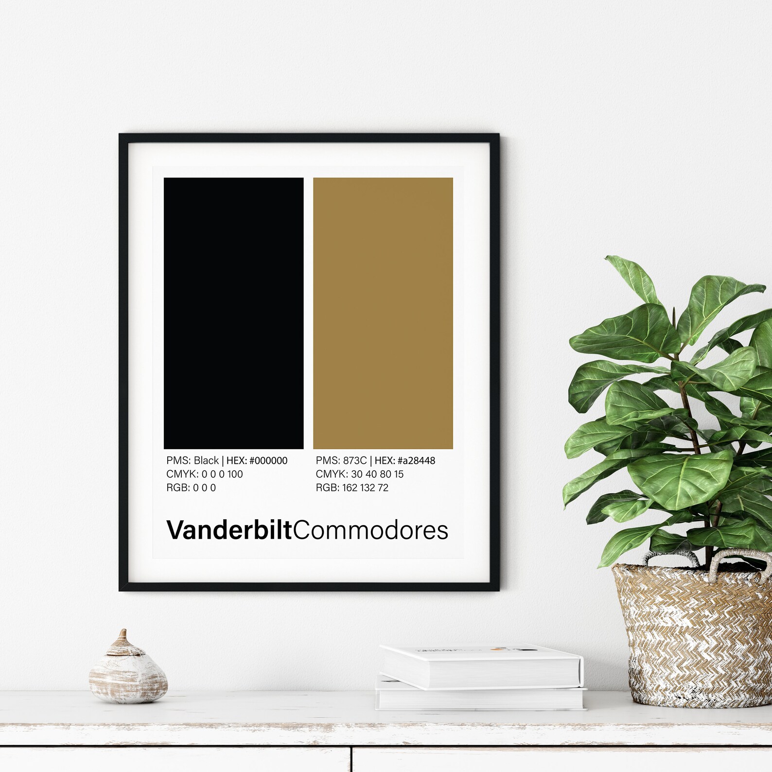 Vanderbilt University School Colors Poster Pantone Print Etsy