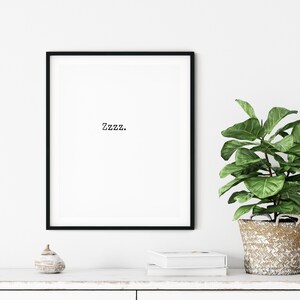 Zzz Print Zzz Wall Art Bedroom Wall Decor Bedroom Decor | Etsy