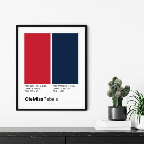 Ole Miss Colors Pantone Print University Of Mississippi Etsy