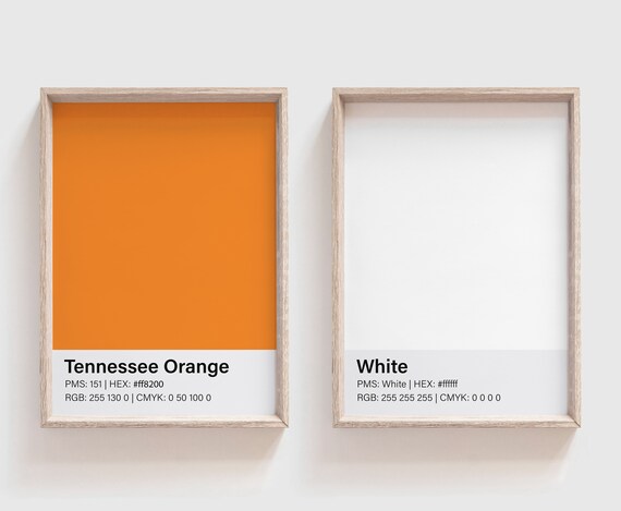 University Of Tennessee Pantone Poster Print Tennessee Etsy