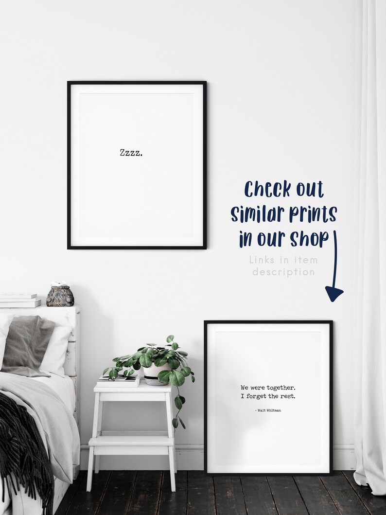 Zzz Print Zzz Wall Art Bedroom Wall Decor Bedroom Decor | Etsy