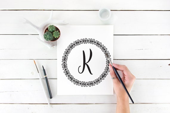 Letter K Print Letter Wall Decor Letter K Wall Art Letter K Etsy