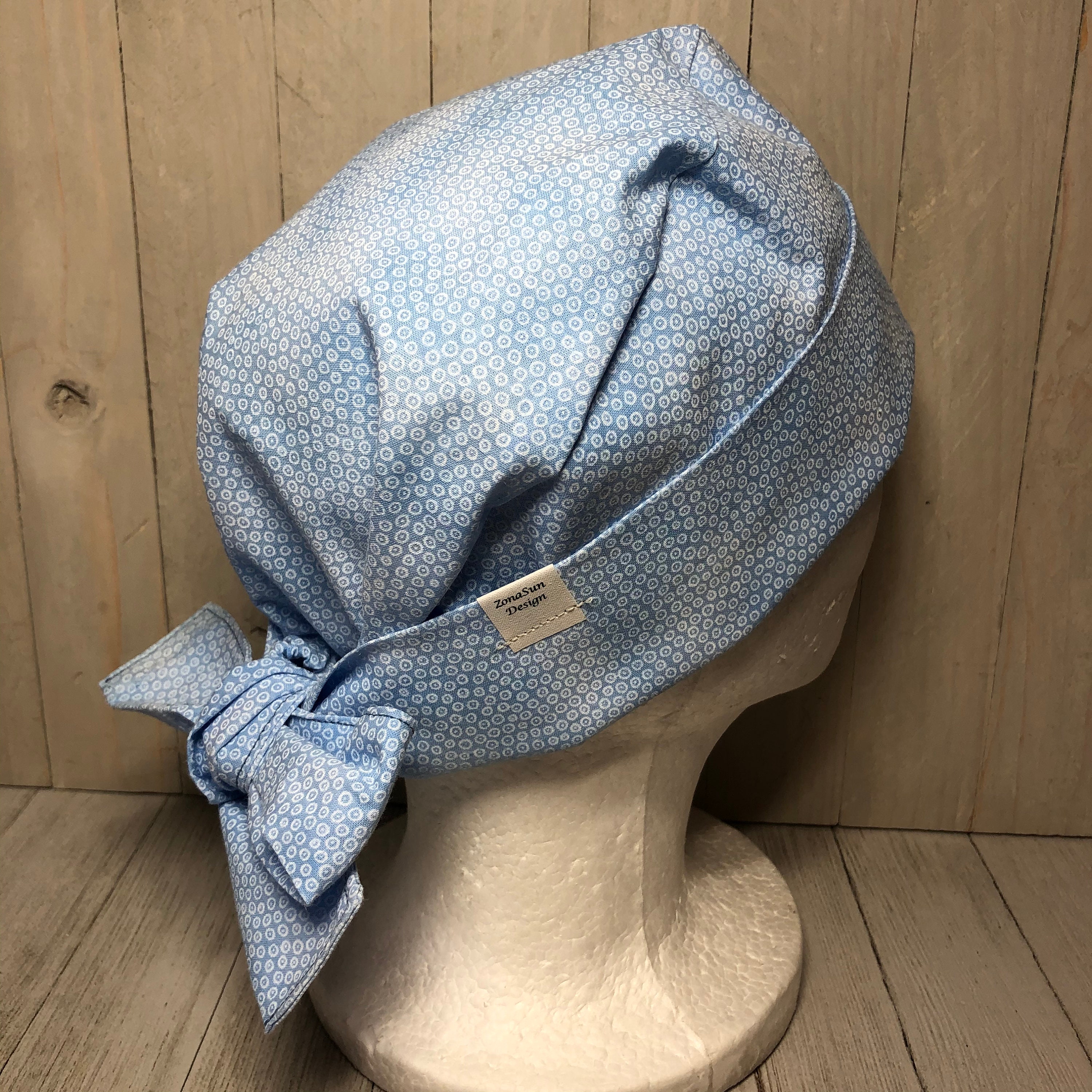 Blue Pixie Tie-back Surgical Scrub Cap for Women Circles Over - Etsy