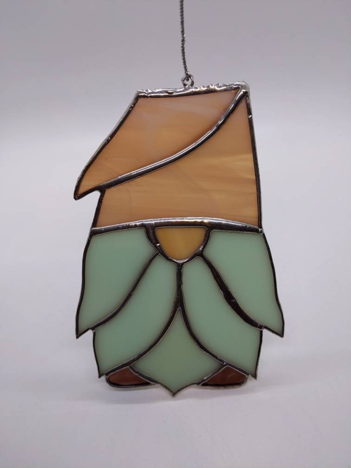 Scandinavian Gnome Stained glass ornament Etsy