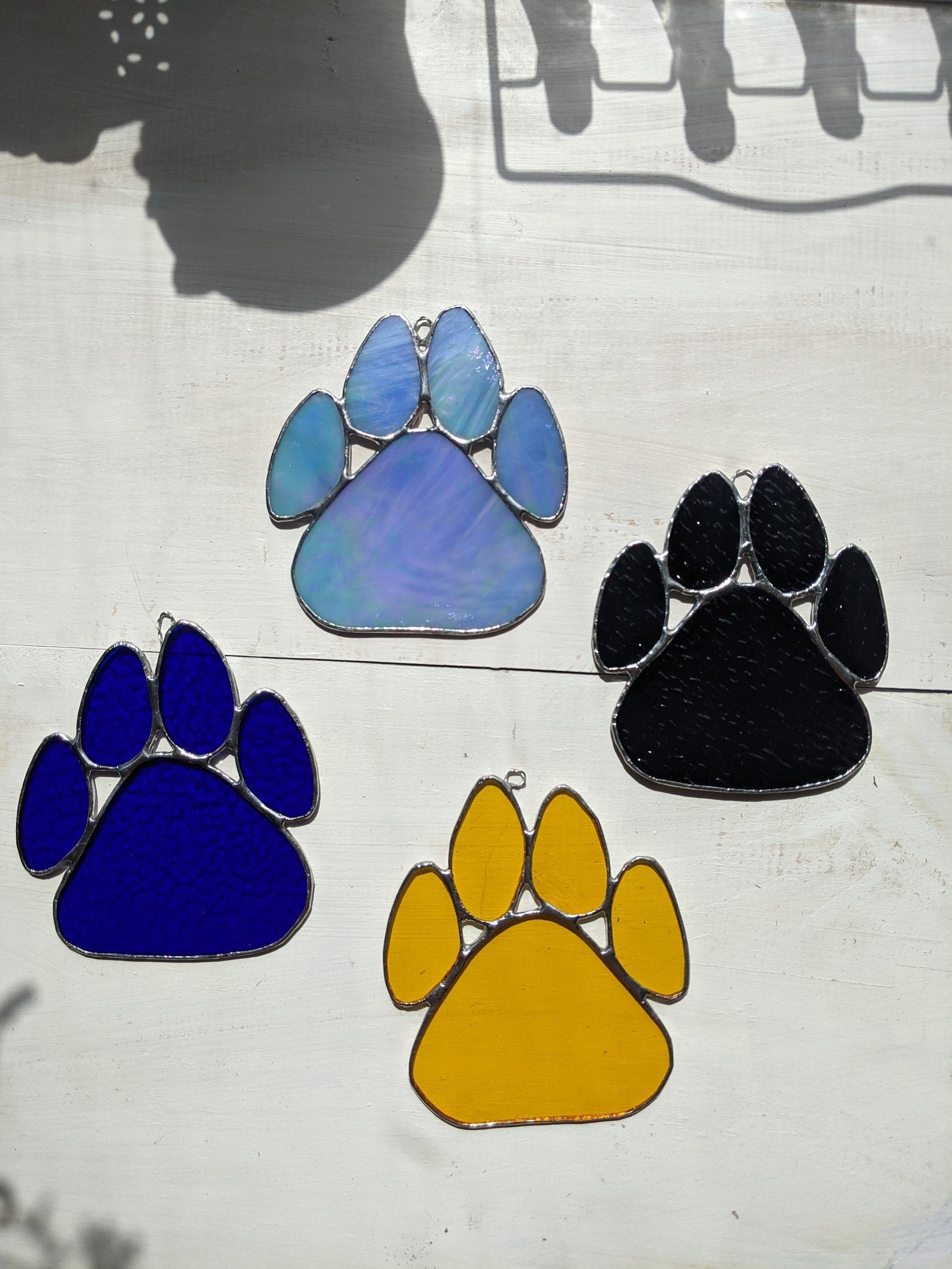 Stained Glass Paw Print | Etsy