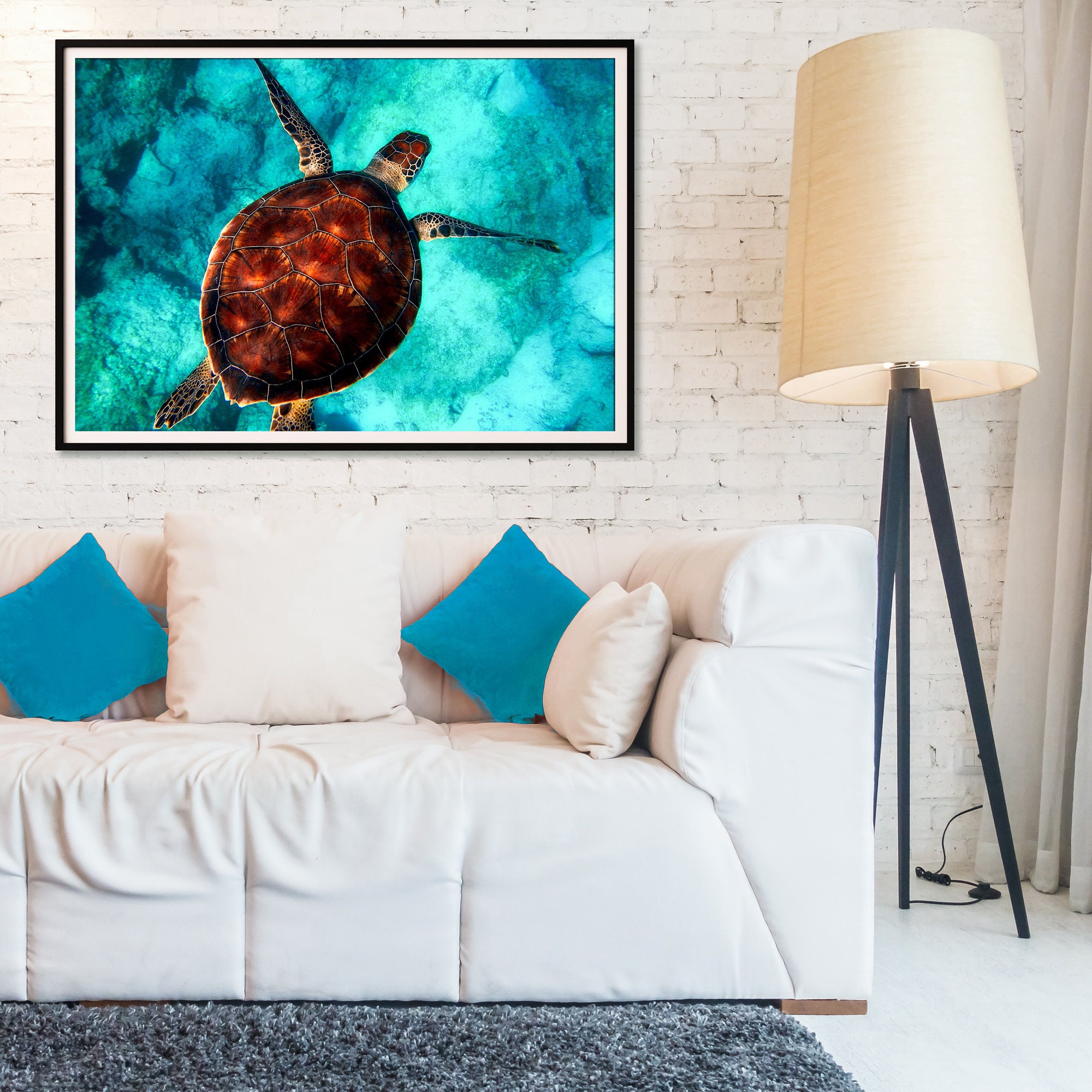 Sea Turtle Digital Download Wall Art Print Printable Room - Etsy