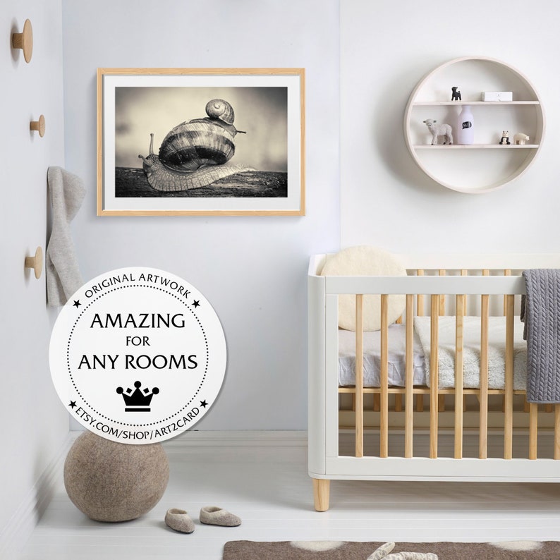 Snails Mom and Baby Nature Sepia Digital Download Wall Print Etsy