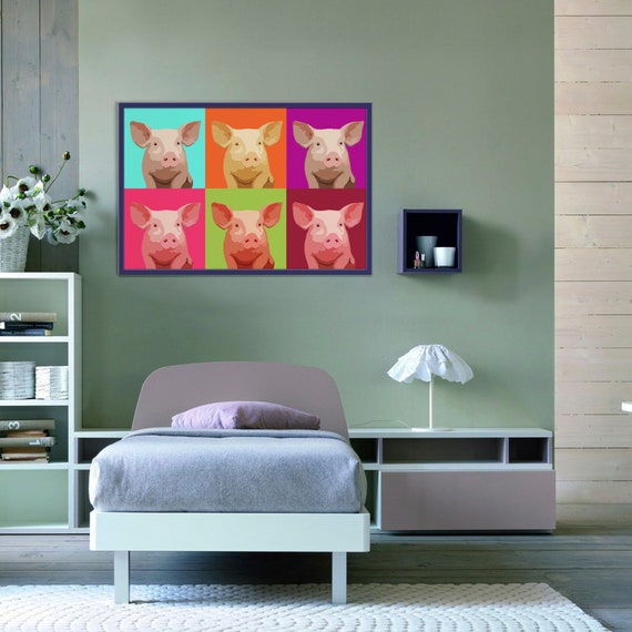 Neue Jahr Symbol Schwein 2019 Andy Warhol Digital Download Wand Kunst Druck Druckbare Grosse Poster Farbe Foto Buro Dekor Wohnzimmer