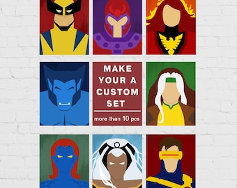 DIYヒーローポスターセット：ミニマリストなヴィンテージウォールアート