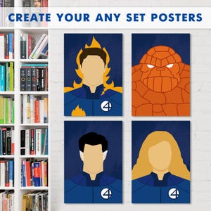 DIY Heroes Poster Set: Minimalist Vintage Wall Art