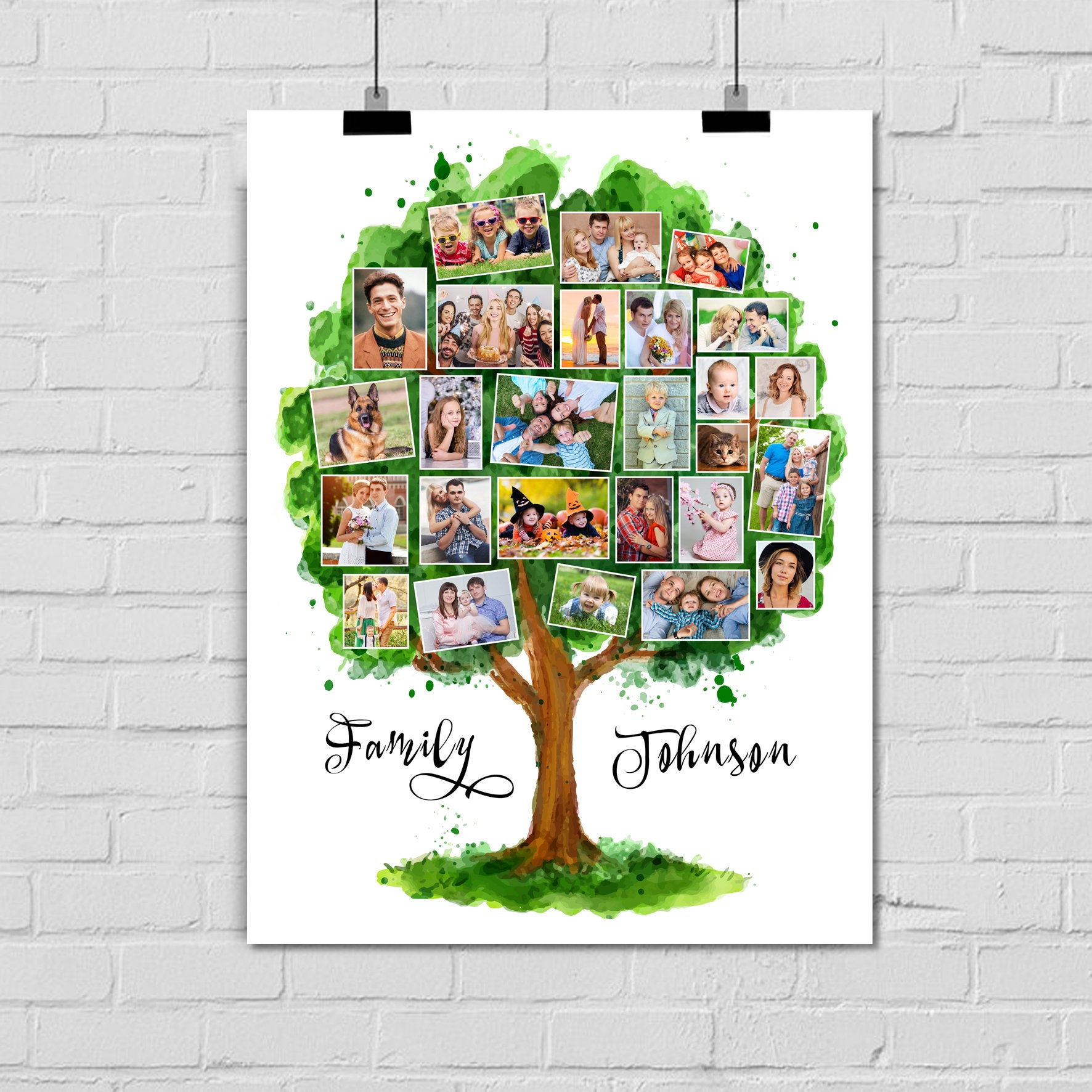 Collage family tree / Personalized Family Tree / Collage | Etsy