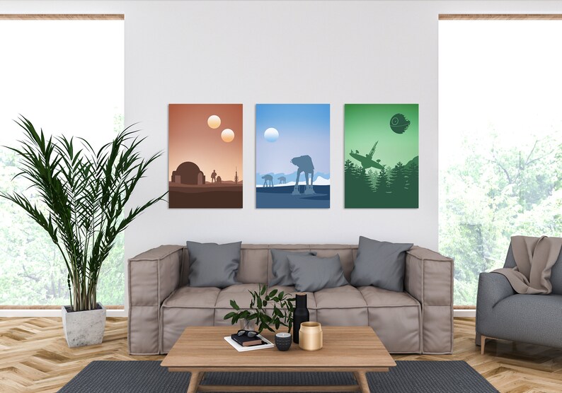 Set Posters Minimalist of 3 Pcs Decor Poster Set Poster Wall Etsy