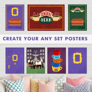 TV Show Apartment Poster Set: Minimalist Room Decor