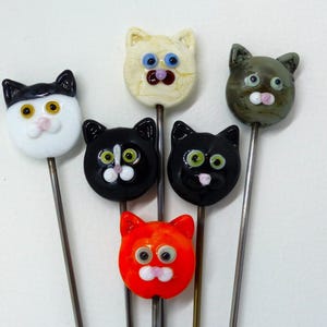 Katzen Liebhaber Geschenk Handgefertigter Lampwork Glas Katzen Pflanzenstecker - Einzigartige Gartendekoration