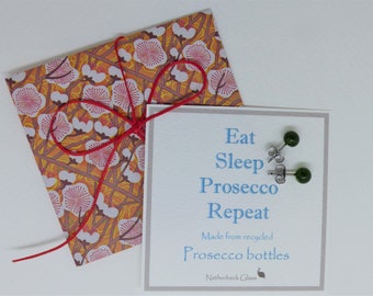 Prosecco Flasche Glas Ohrringe, Recycling Wein Liebhaber Geschenk