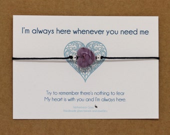 Lampwork Heart Bead Bracelet: Anxiety & Mental Health Support Gift