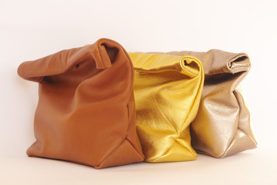 leather lunch bag purse
