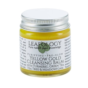 Yellow Gold Cleansing Balm with Turmeric, Green Tea, Tea Tree & Meadowfoam | Glass jar (not plastic!)