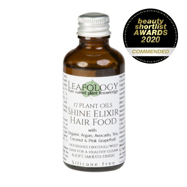 Shine Elixir Hair Food with 17 Nutrient-Rich Plants - Natural plantbased hair serum oil | silicone free | zerowaste option | Vegan beauty