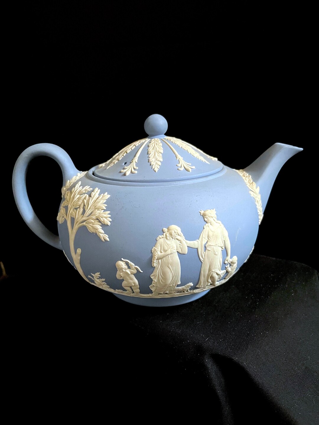 Wedgwood Classic Blue Jasperware Teapot Etsy